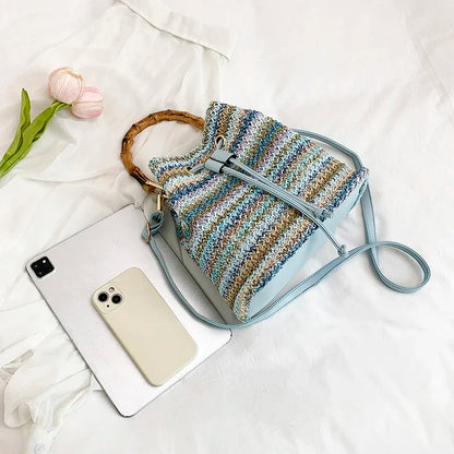Straw Beach Bucket Bag