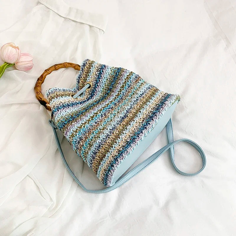 Straw Beach Bucket Bag